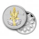 1 Oz Diwali Laxmi Gilded Medallion Silver Coin Gift Set 