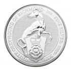 2 Oz Queen&#039;s Beast White Greyhound Of Richmond (2021) Silver Coin 