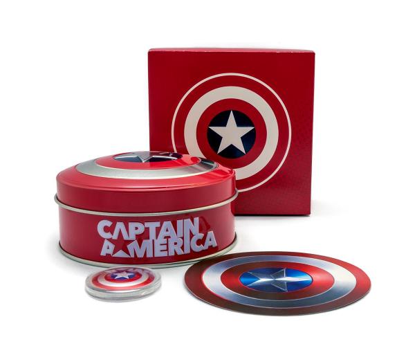 10g Marvel series Captain America Shield Silver Coin ( Gift Box ) .999 image