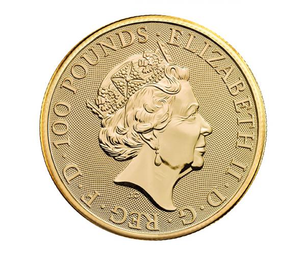1 Oz Queen&#039;s Beast Unicorn Of Scotland Gold Coin image