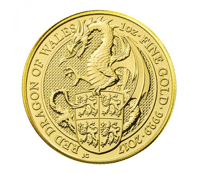 1 Ounce Queen s Beast Red Dragon Of Wales Gold Coin 999.9