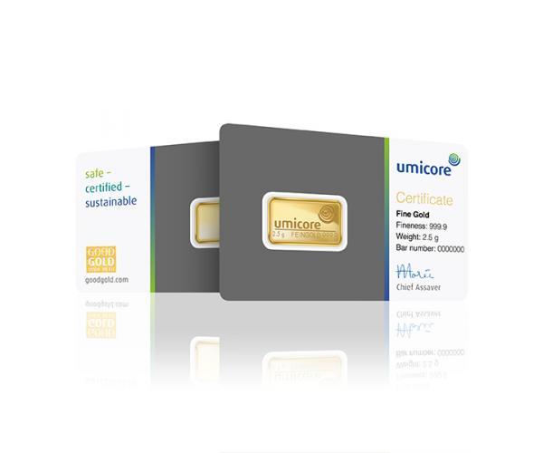 2.5 Gram Umicore Investment Gold Bar (999.9) image