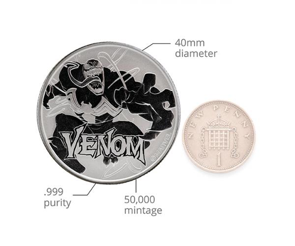 1 Ounce Marvel Series Venom Silver Coin .999 image
