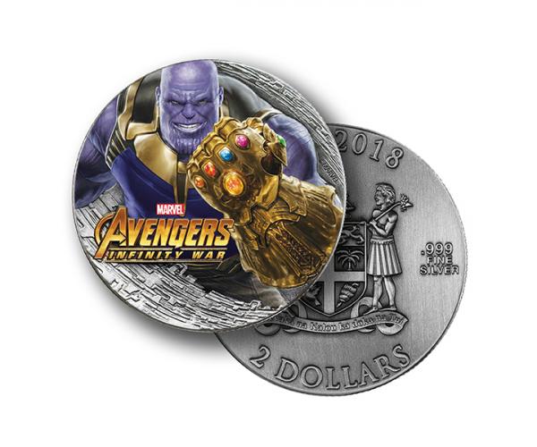 2 Ounce Marvel Series Thanos Silver Coin (Gift Set) .999 image