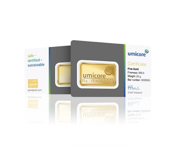 20 Gram Umicore Investment Gold Bar (999.9) image