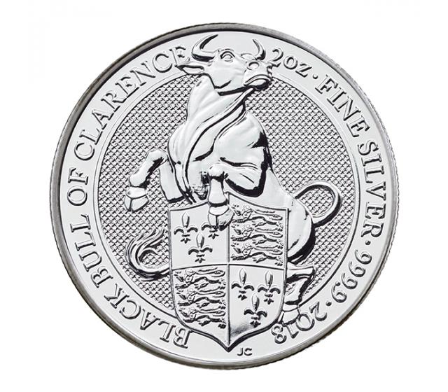 2 Ounce Silver Queen's Beast Black Bull of Clarence (2018)