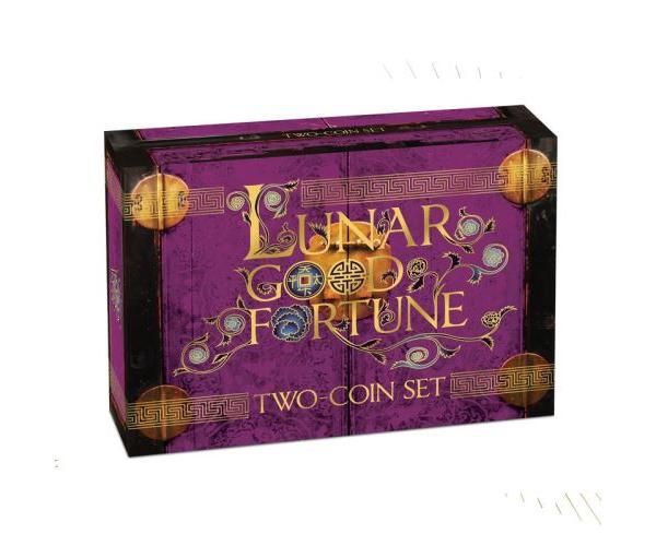 2 x 1 Ounce Lunar Wealth &amp; Wisdom Good Fortune Box Set image