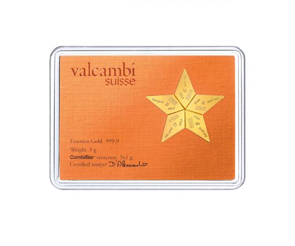 5 x 1g Valcambi Investment Gold CombiBar image