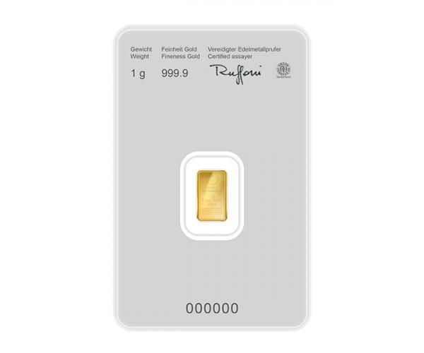 1 Gram Austrian Mint Investment Gold Bar Kinebar (999.9) image