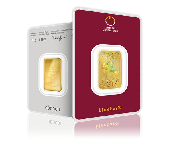 10 Gram Austrian Mint Investment Gold Bar Kinebar (999.9) image
