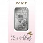 1 Ounce Love Always PAMP Investment Silver Bar 