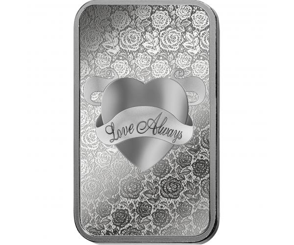 1 Ounce Love Always PAMP Investment Silver Bar image