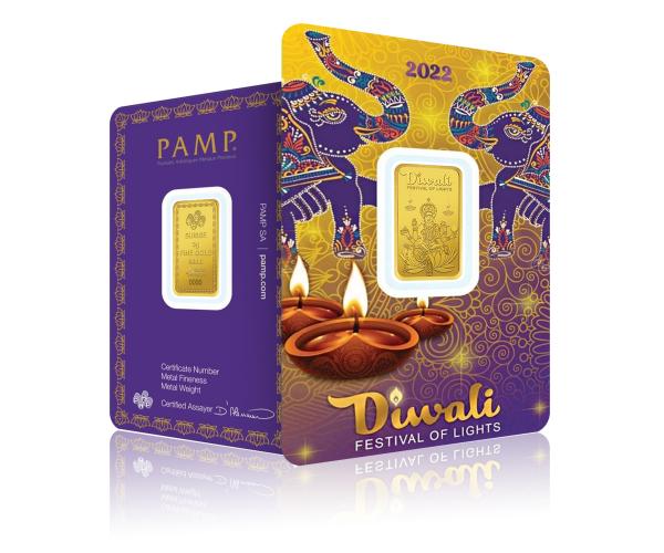 5 Gram PAMP Diwali Laxmi Investment Fine Gold Bar 999.9 image