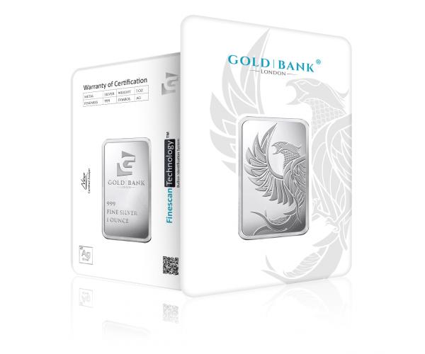 1 Ounce Gold Bank Investment Silver Bar (Phoenix Edition) .999 image