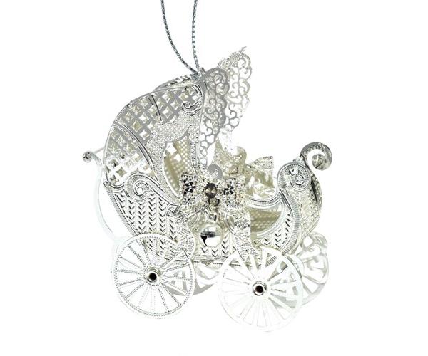 Pure Silver Dipped Silver Baby Carriage image