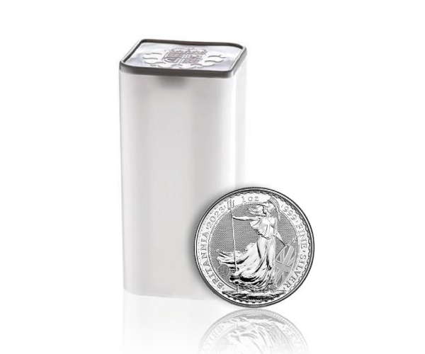 1 Ounce Silver Britannia (2023) Queen Elizabeth Coin Tube (25pcs) image