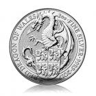 2 Oz Silver Queen&#039;s Beasts Red Dragon Of Wales (2017)
