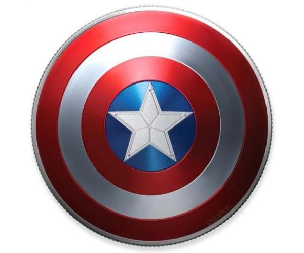  1 Ounce Marvel Captain America Sheild Silver Coin (Gift Set) image