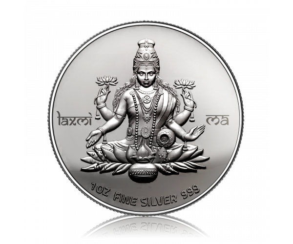 10 Gram Silver Diwali Laxmi &amp; Ganesha Coin image