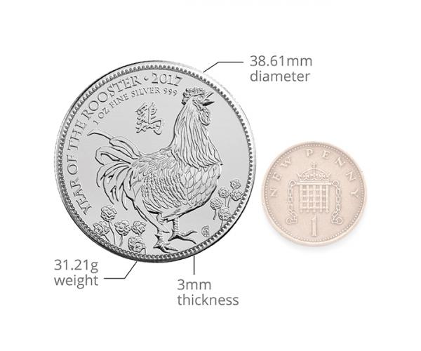 1 Ounce Silver Lunar Series Rooster (2017) image
