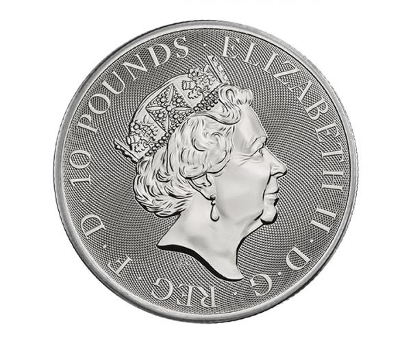 10 Oz The Queens Beast Silver Coin image