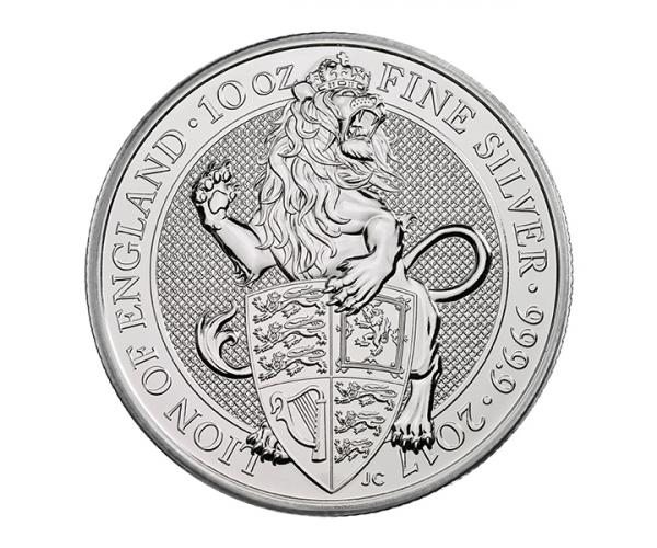 10 Oz Queens Beast Lion Of England Silver Coin image