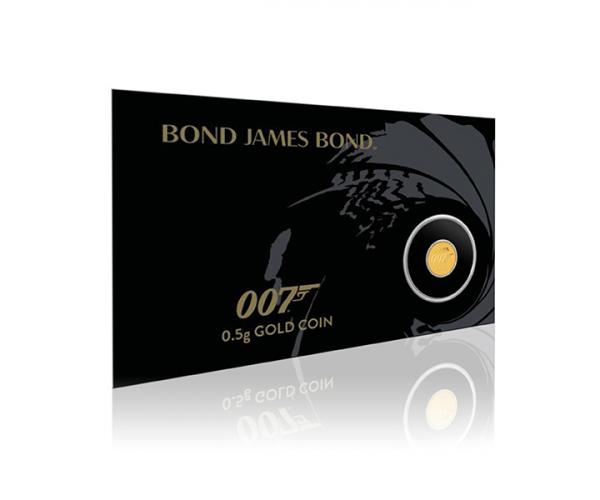0.5 Gram 007 James Bond Gold Coin In Card image