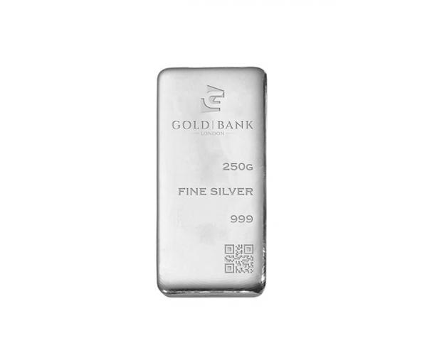 250 Gram Gold Bank Investment Silver Bar .999 image