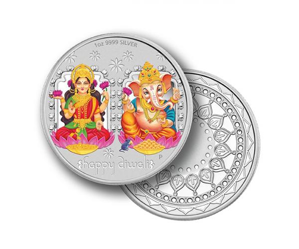 1 Oz Diwali Lakshmi and Ganesha Silver Coin Gift Set image