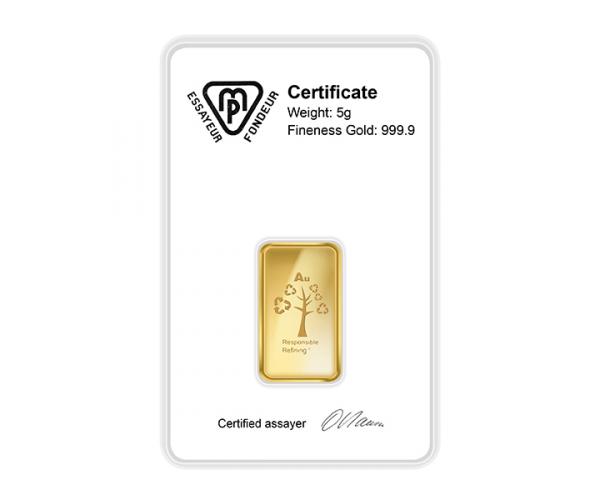 5 Gram Metalor Investment Gold Bar (999.9) image