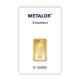 10 Gram Metalor Investment Gold Bar (999.9) image