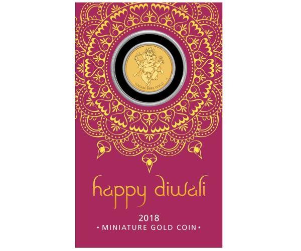1 Gram Gold Diwali Festival Coin 999.9 image