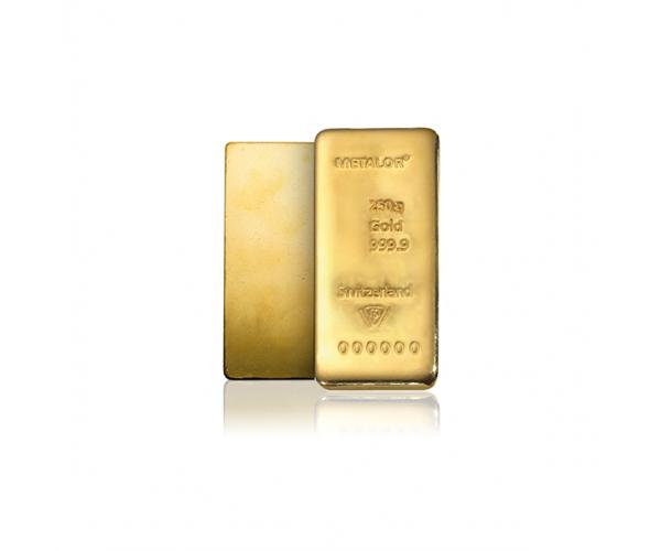 250 Gram Metalor Investment Gold Bar (999.9) image