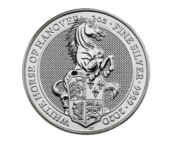 2 Oz Silver Queen&#039;s Beasts White Horse Of Hanover .999 image