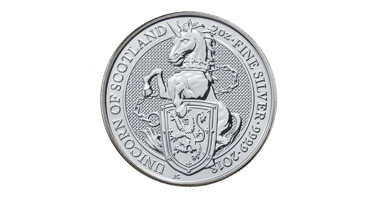 2 Ounce The Queen's Beast Unicorn Silver Coin .999