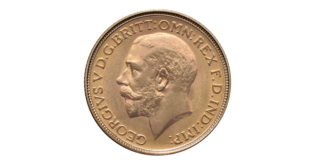 22ct Gold Sovereign King George V Gold Bank