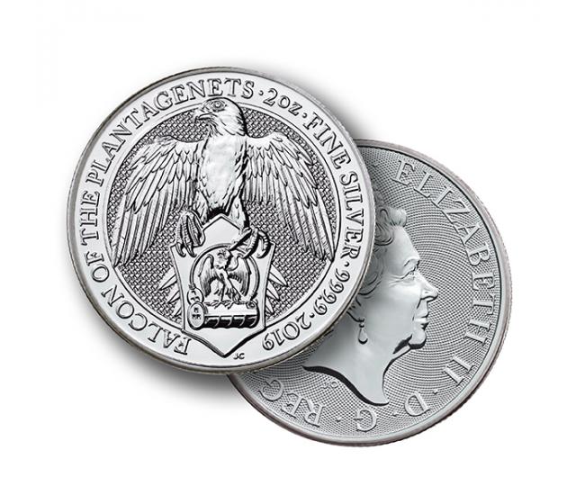 2 Ounce Silver Queen's Beast Falcon Of The Plantagenets (2019)