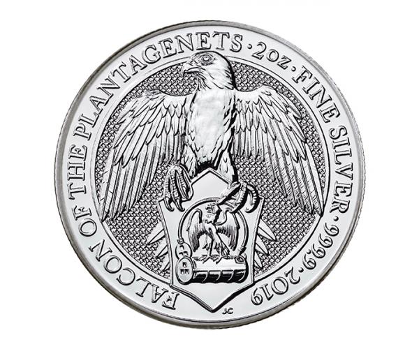 2 Oz Silver Queen&#039;s Beast Falcon Of The Plantagenets (2019) image